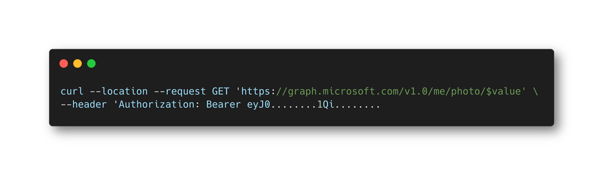 cURL request per fotografia profilo Microsoft Graph