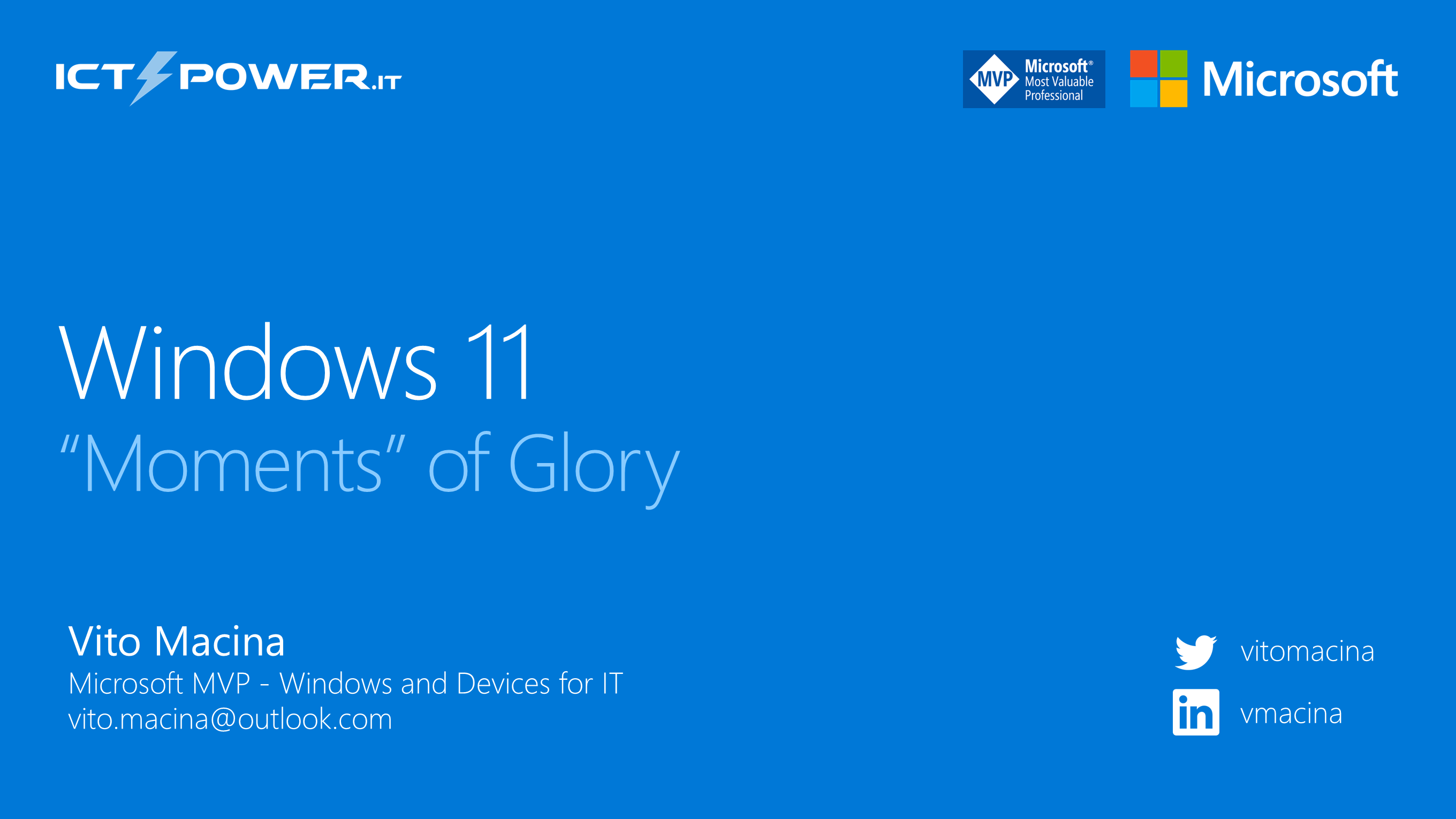 Vito Macina – Windows 11 – Moments of Glory