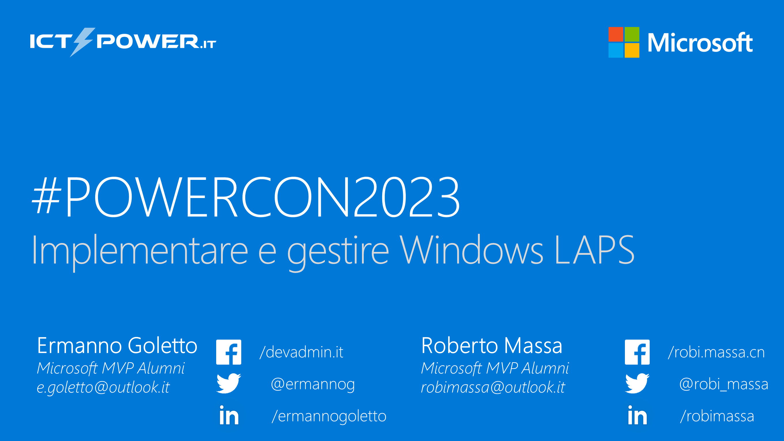 Ermanno Goletto e Roberto Massa – Implementare e gestire Windows LAPS