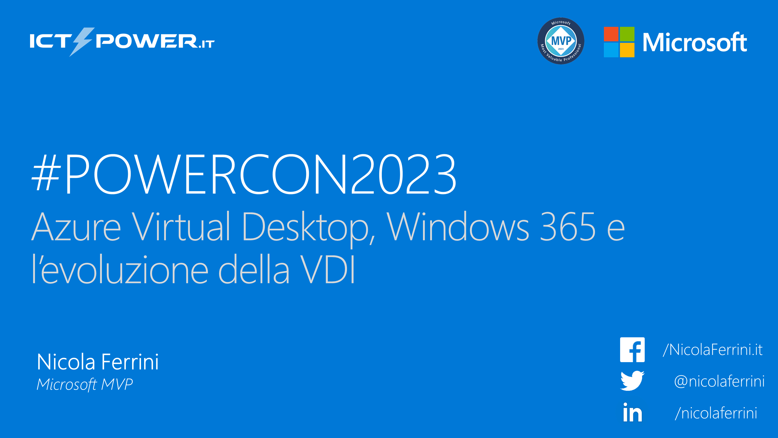 Nicola Ferrini – Azure Virtual Desktop e Windows 365: L’evoluzione della VDI
