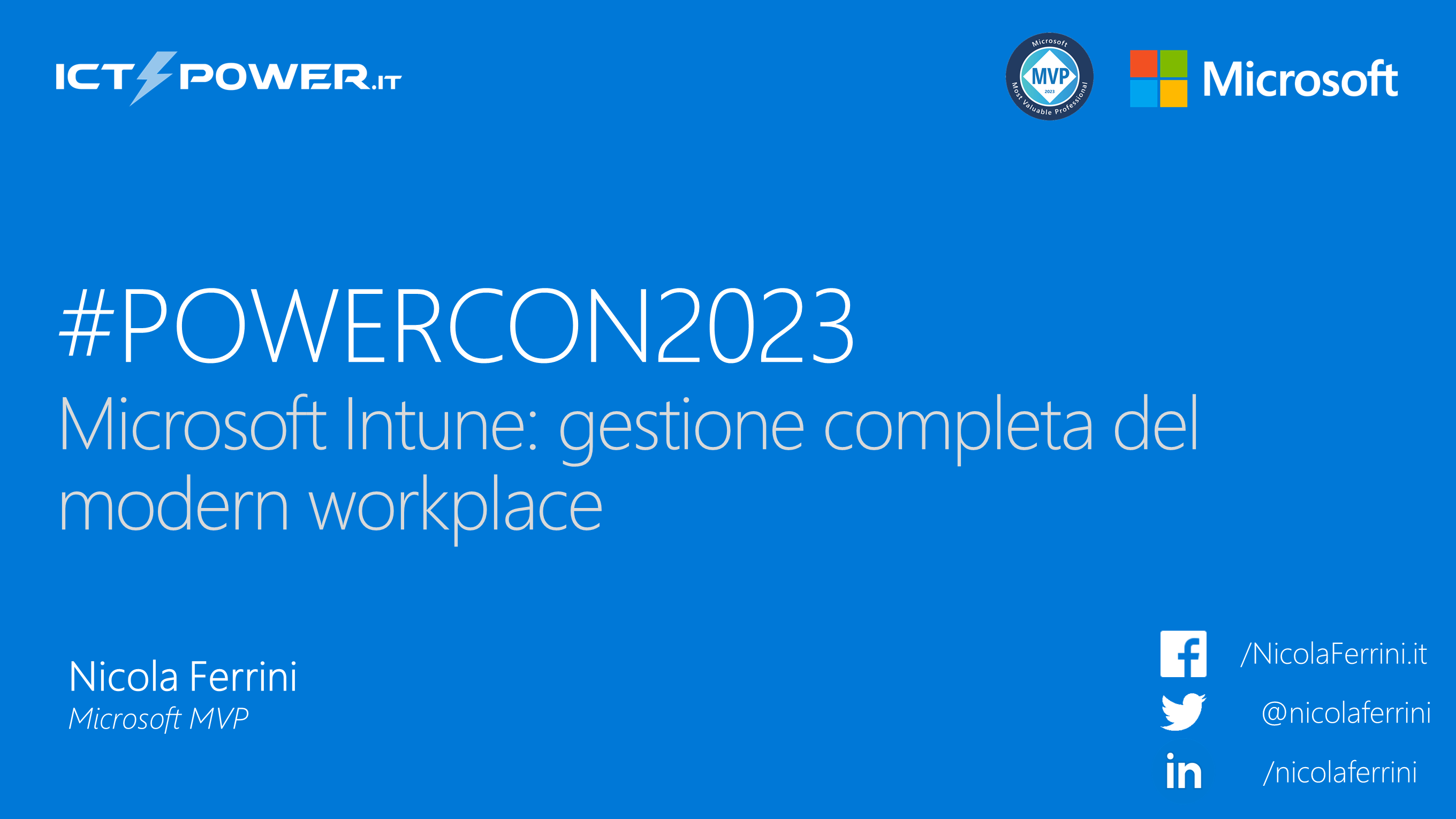 Nicola Ferrini – Microsoft Intune: gestione completa del modern workplace
