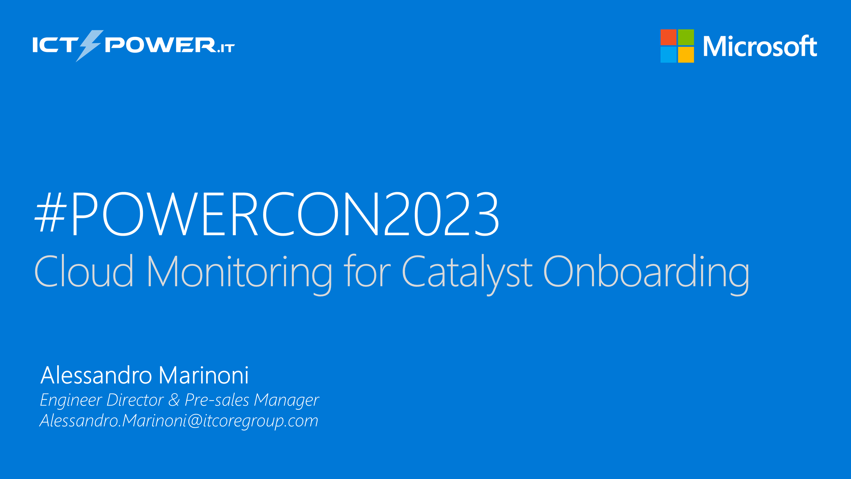 Alessandro Marinoni – Cloud Monitoring for Catalyst Onboarding
