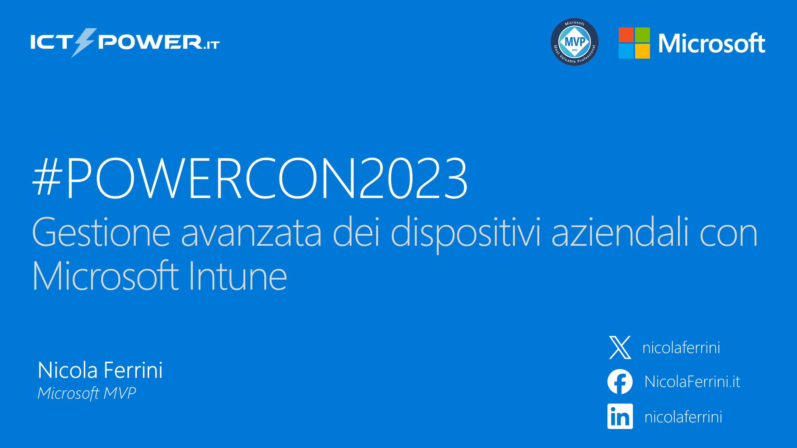 Nicola Ferrini – Gestione avanzata dei dispositivi aziendali con Microsoft Intune