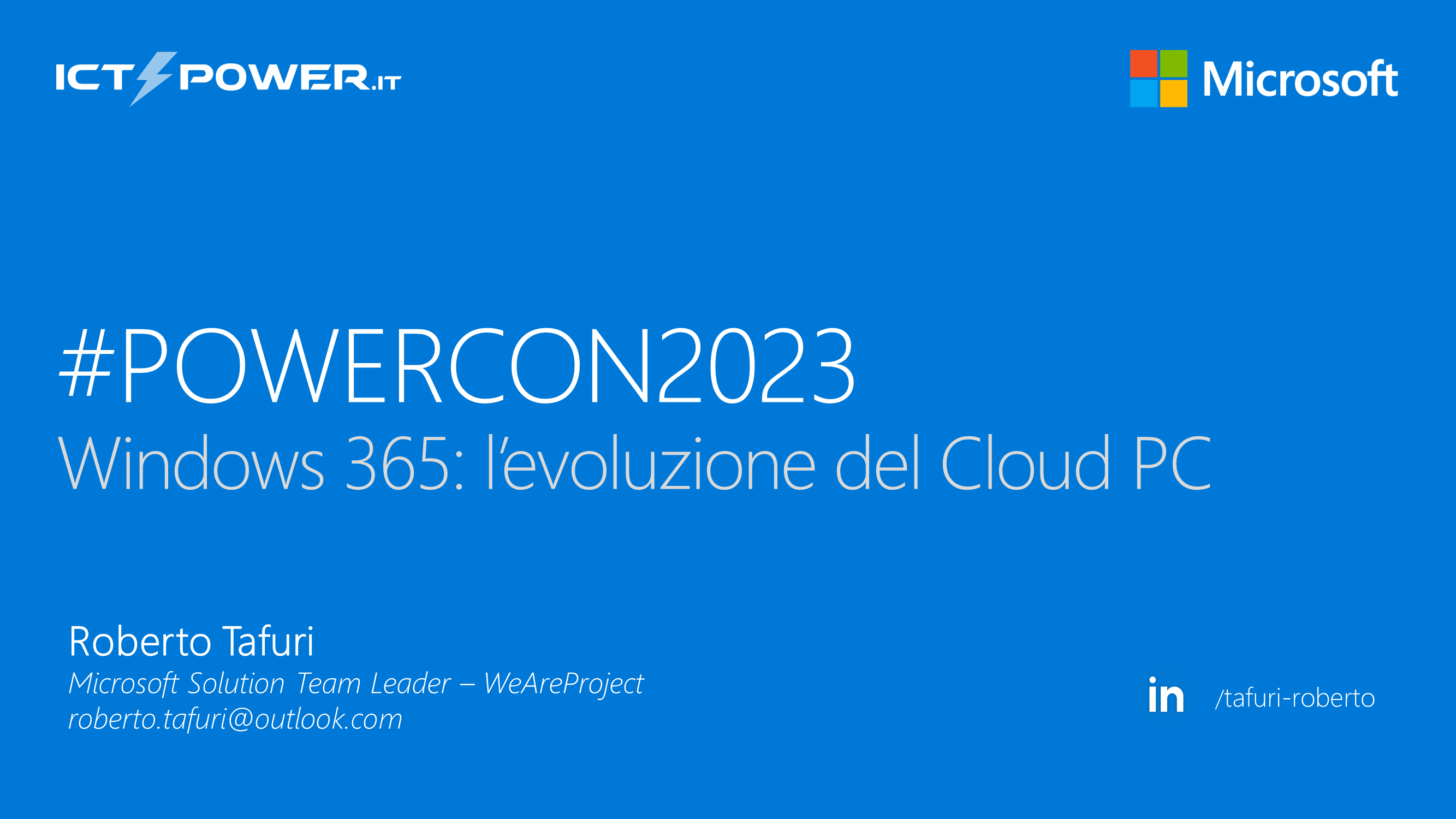 Roberto Tafuri – Windows 365: l’evoluzione del Cloud PC