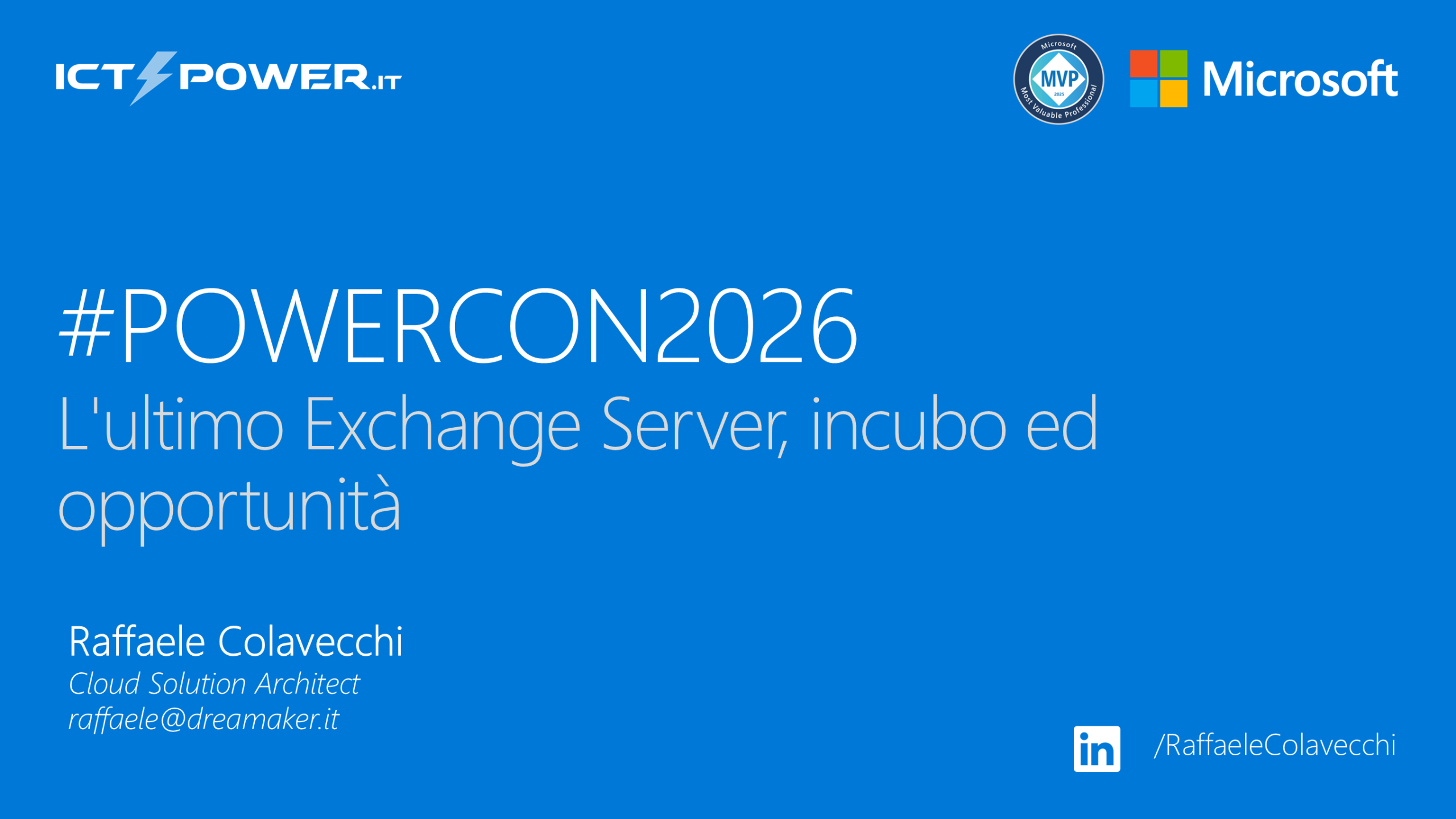 L’ultimo Exchange Server, incubo ed opportunità – Raffaele Colavecchi