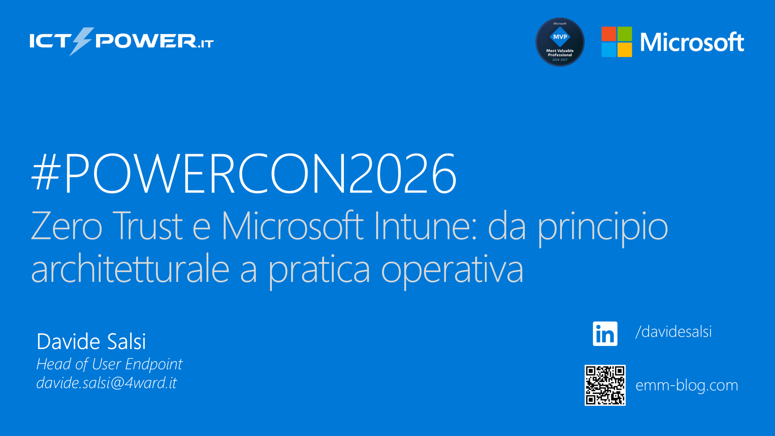 Zero Trust e Microsoft Intune: da principio architetturale a pratica operativa | Davide Salsi – Microsoft MVP
