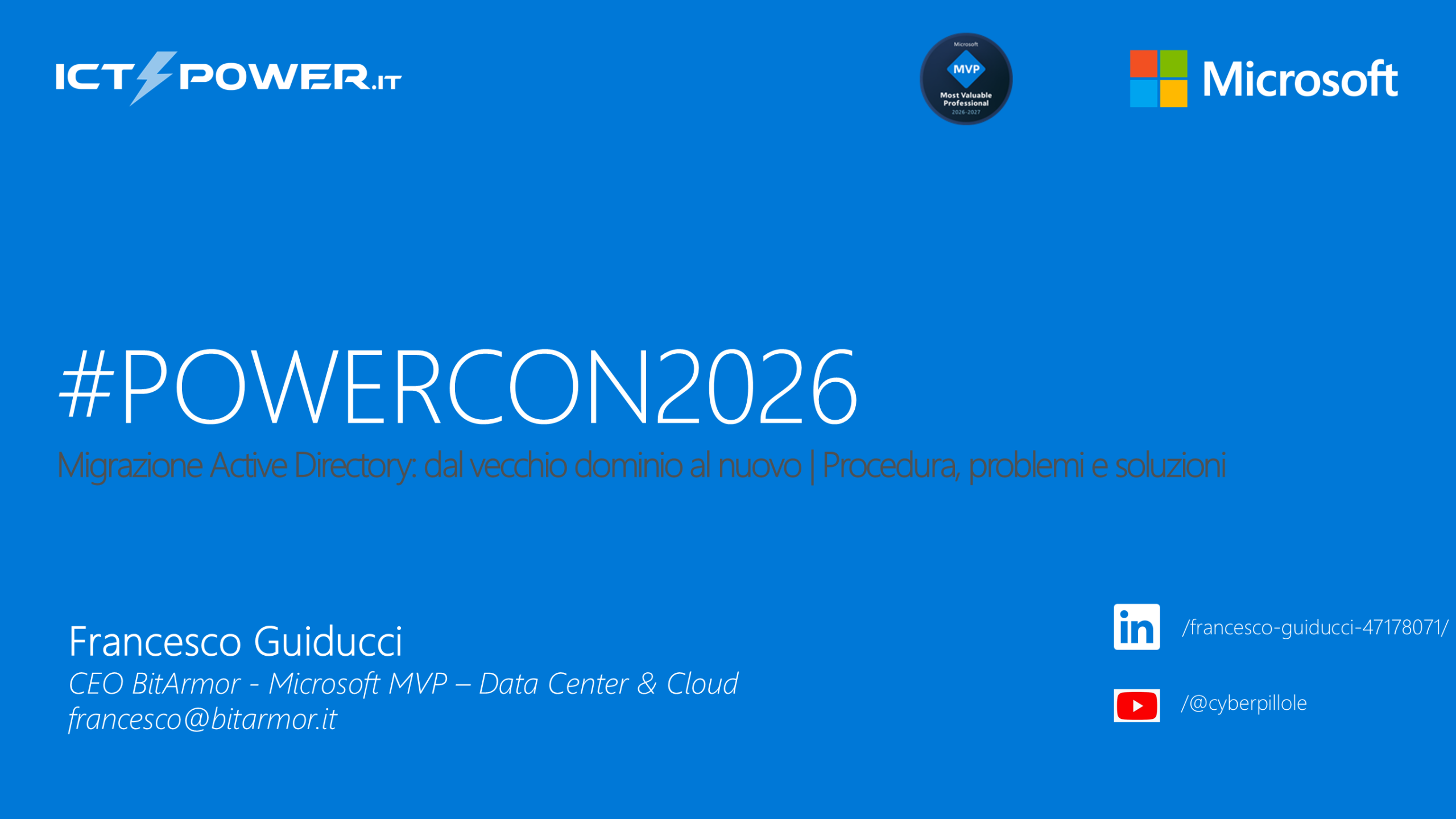 Migrazione Active Directory: dal vecchio dominio al nuovo | Procedura, problemi e soluzioni | Francesco Guiducci – Microsoft MVP